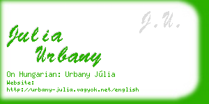 julia urbany business card